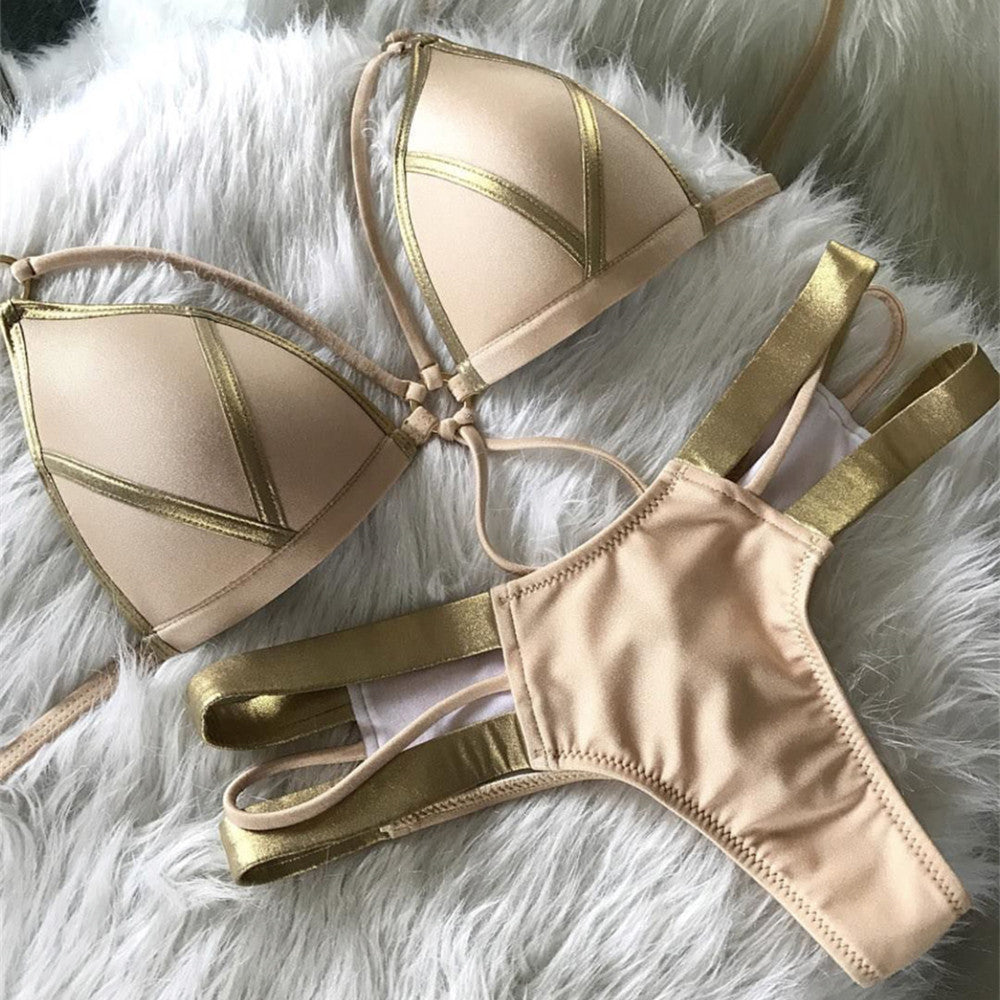 AfterSun Bronzing Bikini – Luxury Gold Glow Swimwear