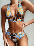 Amalfi Printed Halter Bikini – Luxury Resort Swimwear