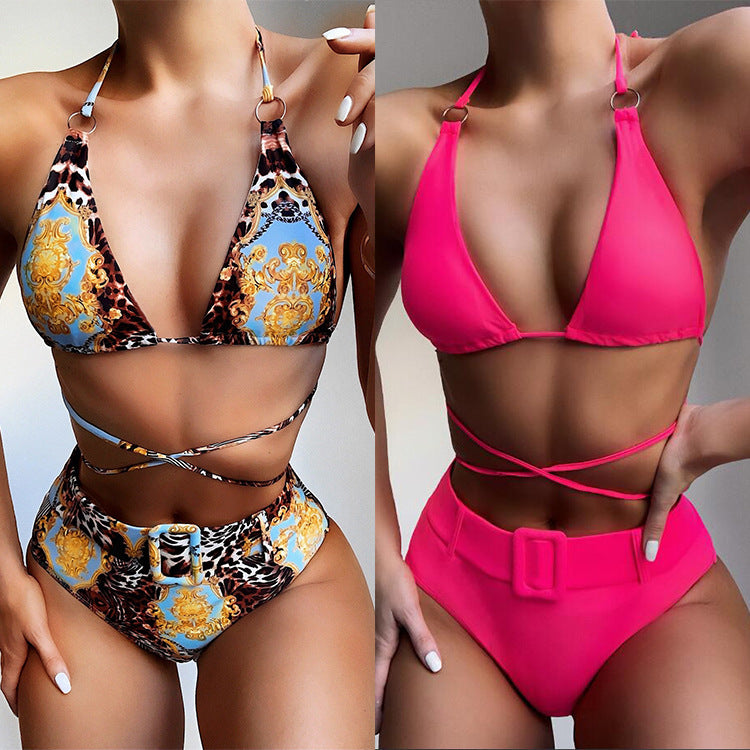 Amalfi Printed Halter Bikini – Luxury Resort Swimwear