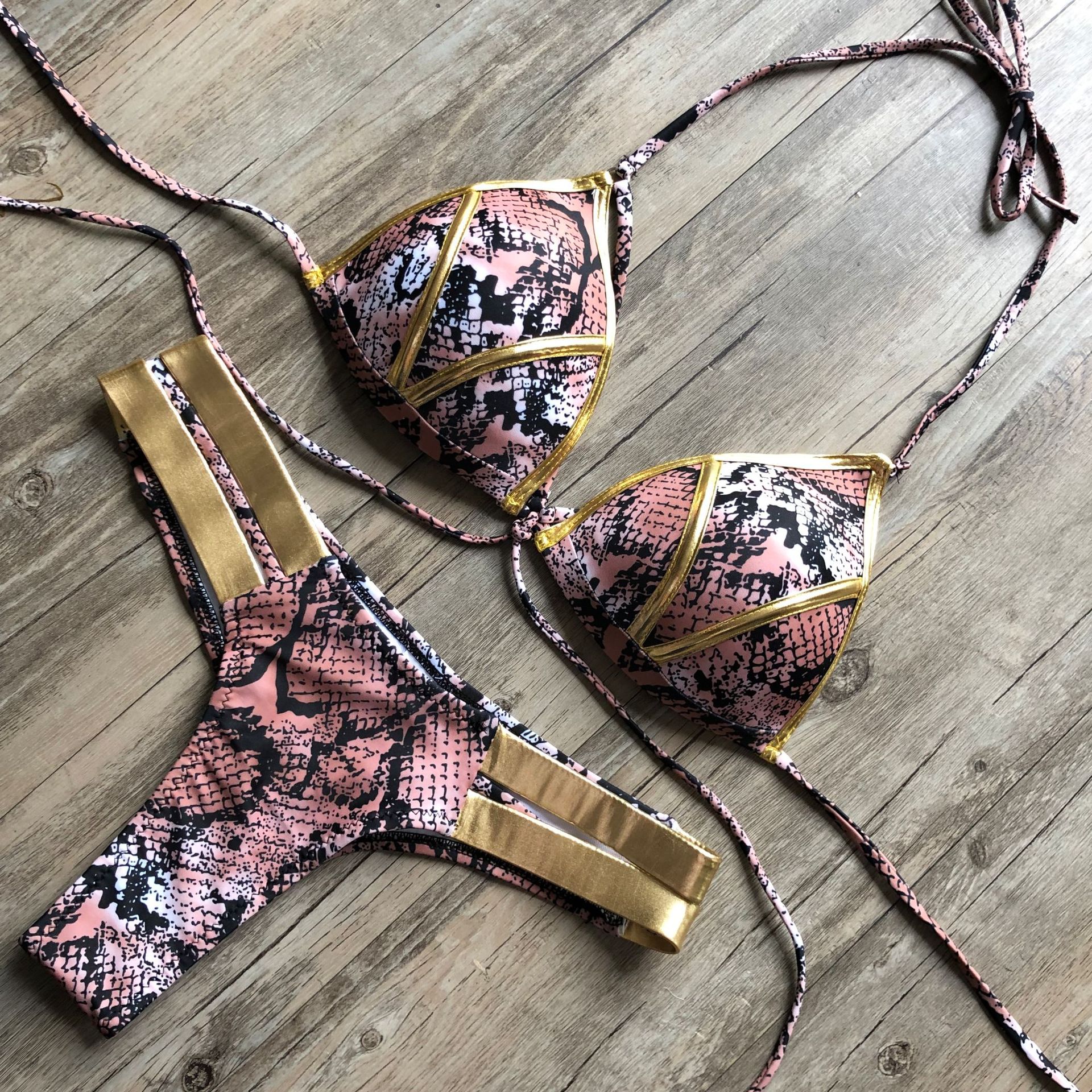AfterSun Bronzing Bikini – Luxury Gold Glow Swimwear